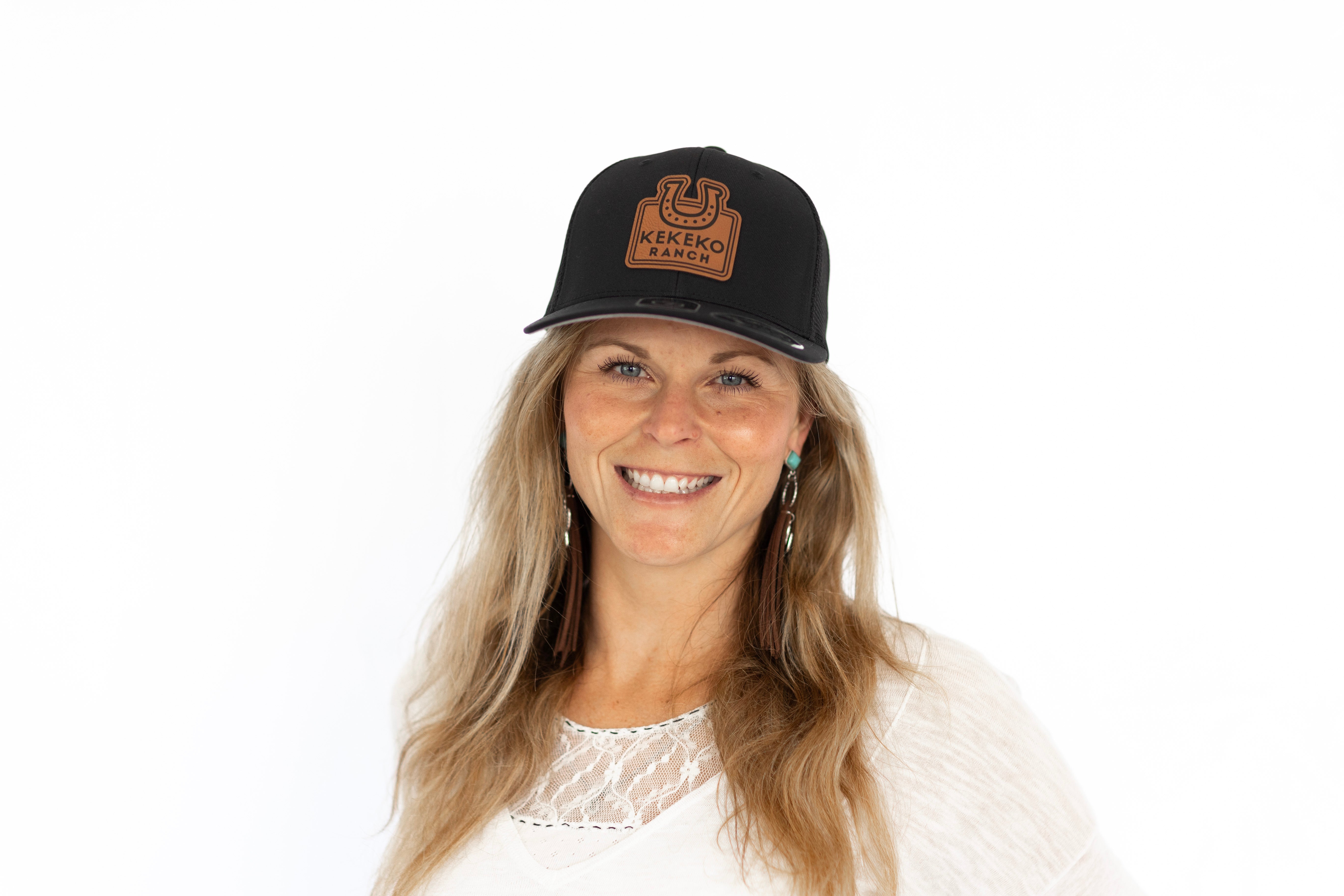 Casquette Flexfit logo en cuir