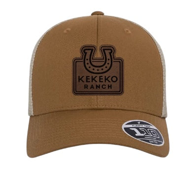 Casquette Flexfit logo en cuir