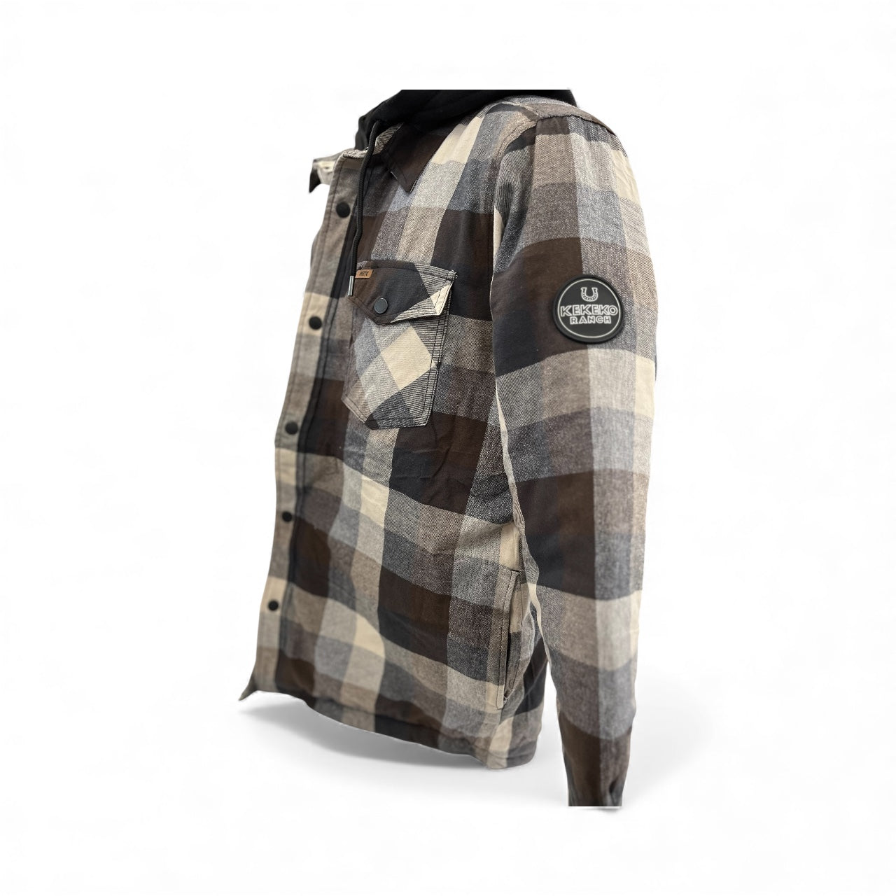 Veste en flanelle matelassée avec capuche