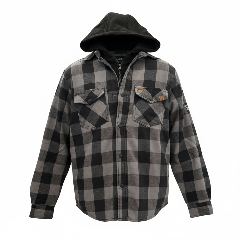 Veste en flanelle matelassée avec capuche