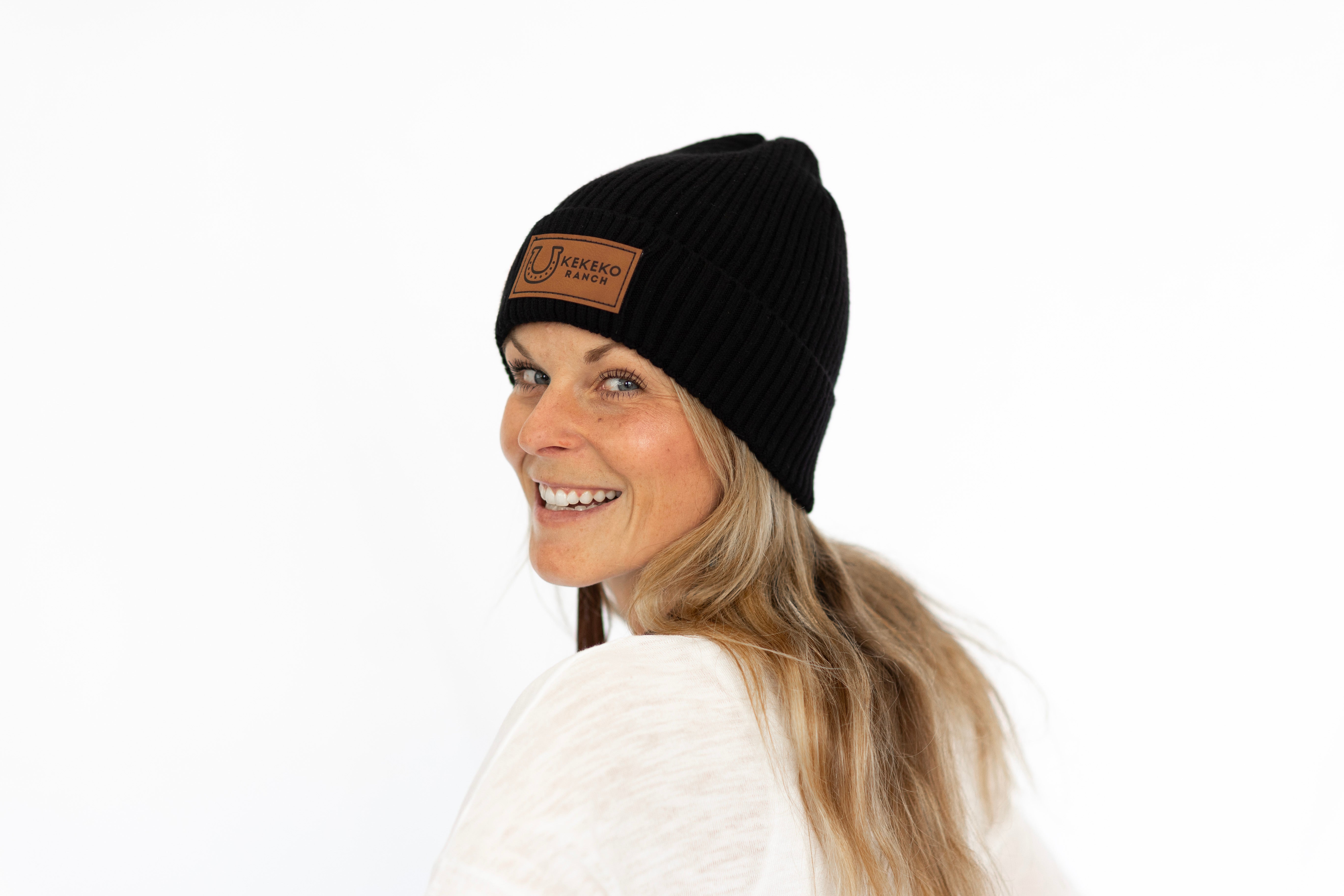 Tuque logo de cuir