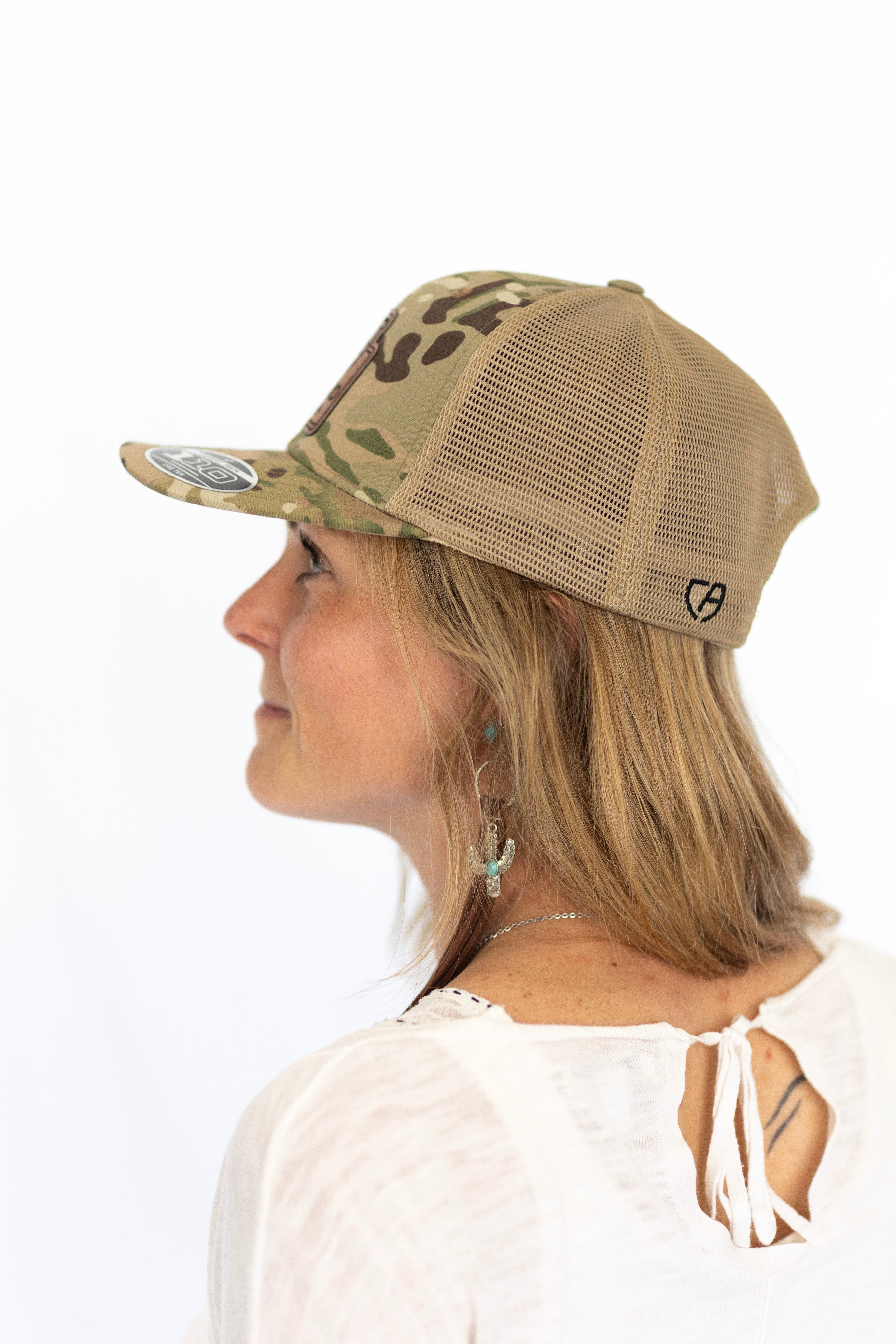 Casquette Flexfit logo en cuir