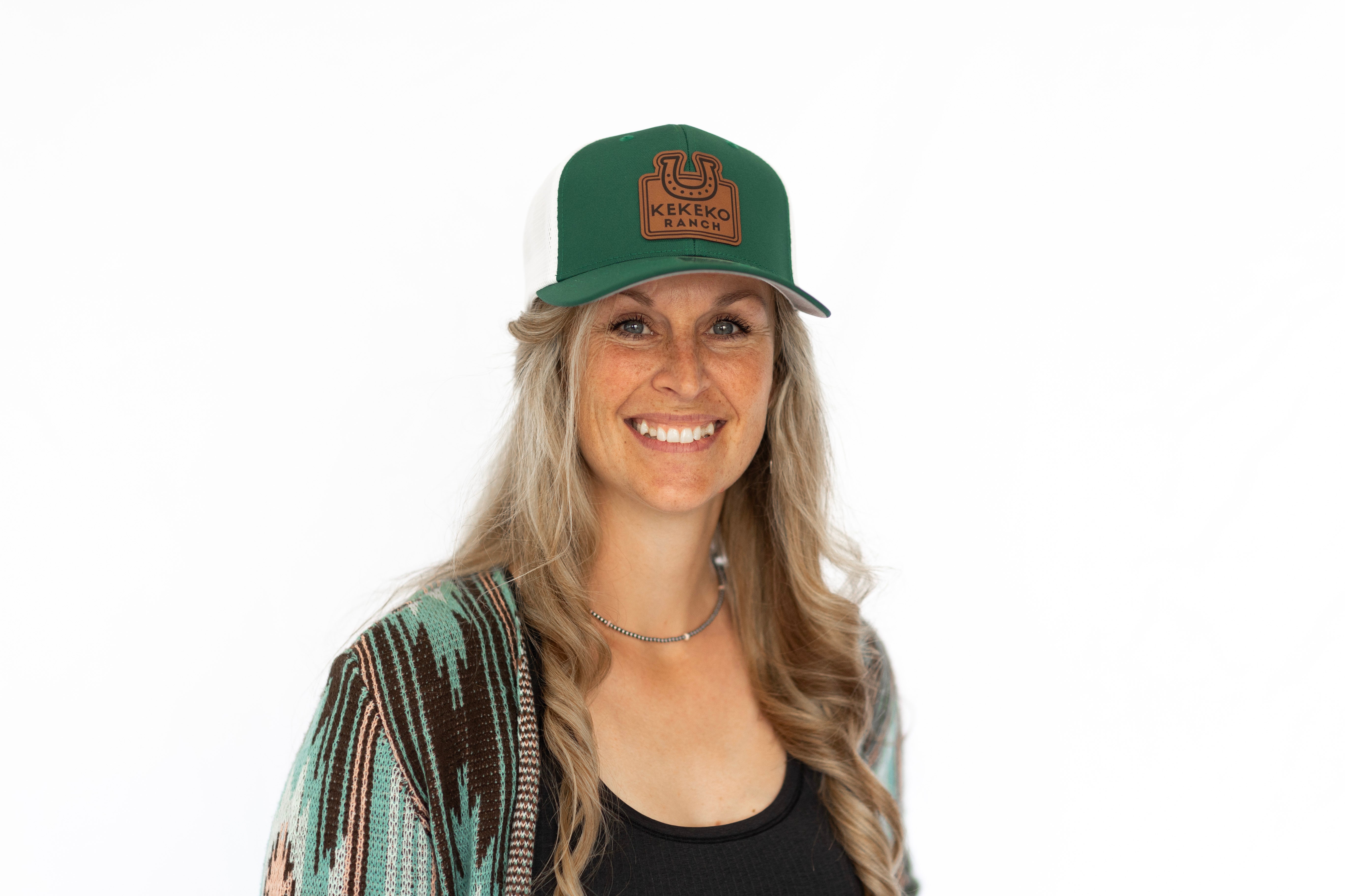 Casquette Flexfit logo en cuir