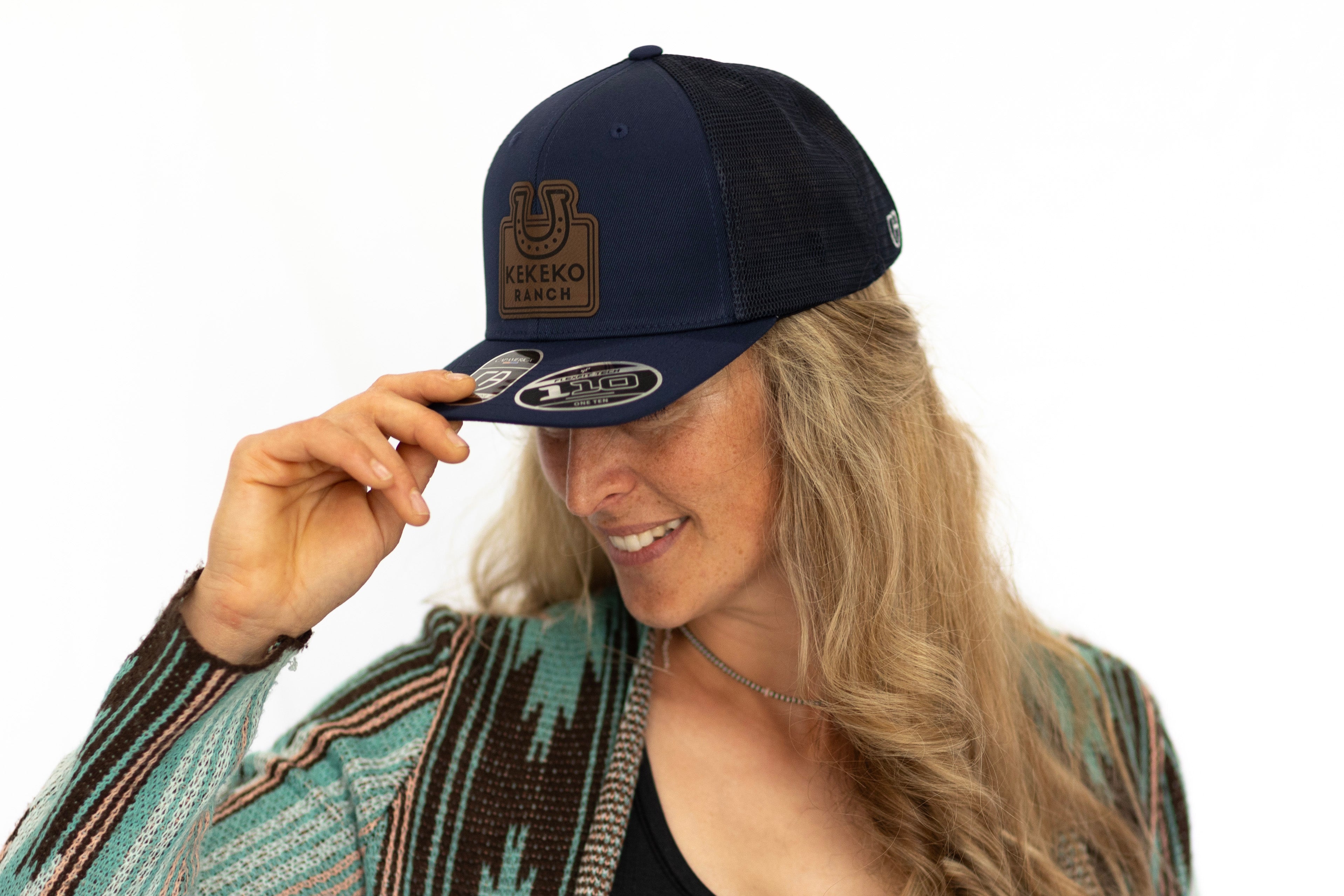 Casquette Flexfit logo en cuir