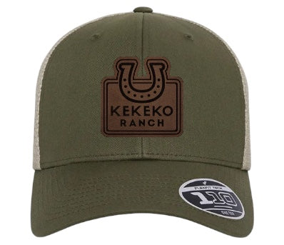 Casquette Flexfit logo en cuir